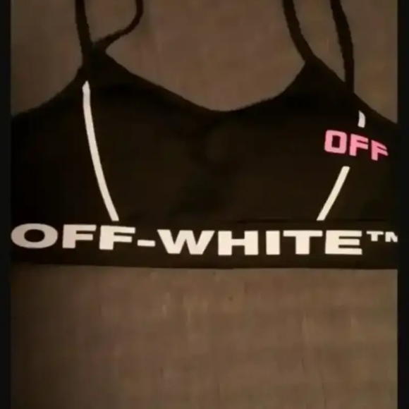 SPORTS BRA n STRETCH PANTS...2-pc .. OFF WHITE. Set .... New . S-M-L - - Picture 8 of 9